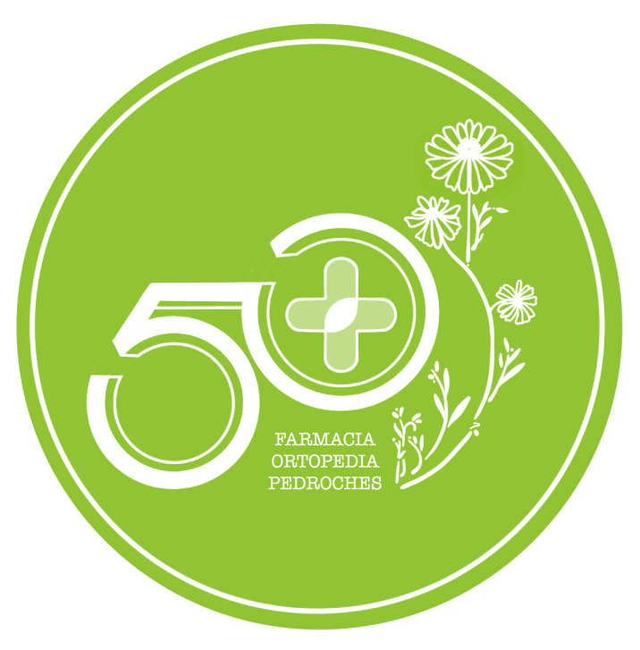 Logotipo 50 años farmacia ortopedia en leganés